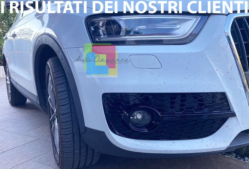 BLACK FOG LIGHT GRILLS AUDI Q3 2012-2015 IN ABS