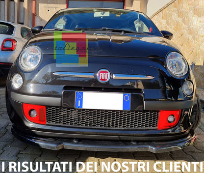 LAMA ADATTA A FIAT 500 SPLITTER PARAURTI ANTERIORE NERO LUCIDO LOOK SPORTIVO ABS