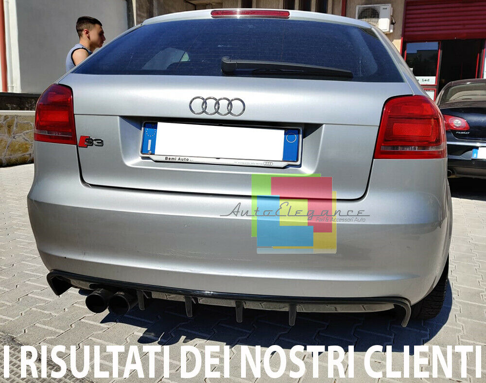 DIFFUSORE PER AUDI A3 S3 8P SPORTBACK 3 PORTE 08-12 SOTTO PARAURTI RS3 ABS NERO