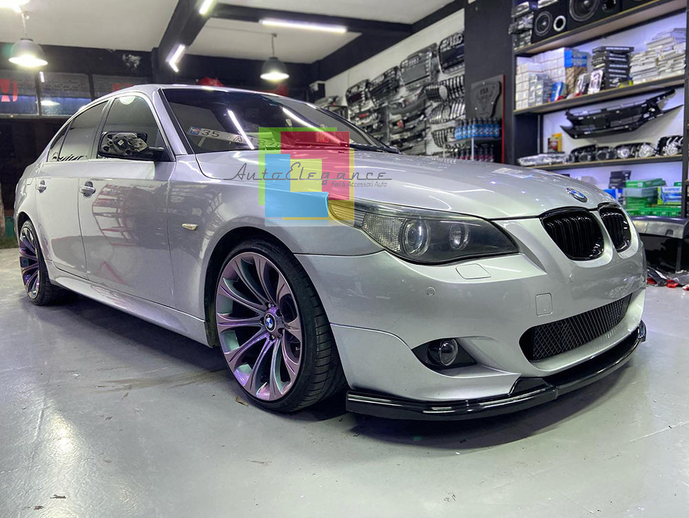🔝FRONT SPLITTER SUITABLE FOR BMW 5 SERIES E60 E61 M TECH ABS BLACK BLADE🔝