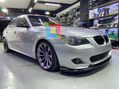 🔝FRONT SPLITTER SUITABLE FOR BMW 5 SERIES E60 E61 M TECH ABS BLACK BLADE🔝