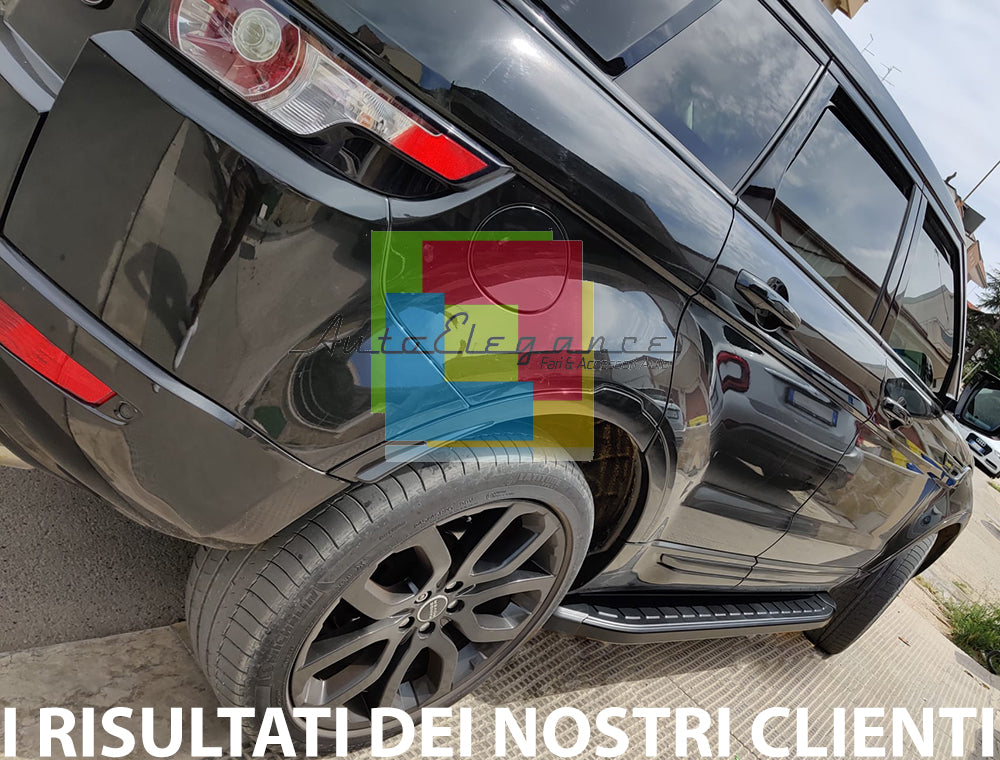 PEDANE LATERALI PER RANGE ROVER EVOQUE 2011-2018 SOTTO PORTA ALLUNINIO NERO -
