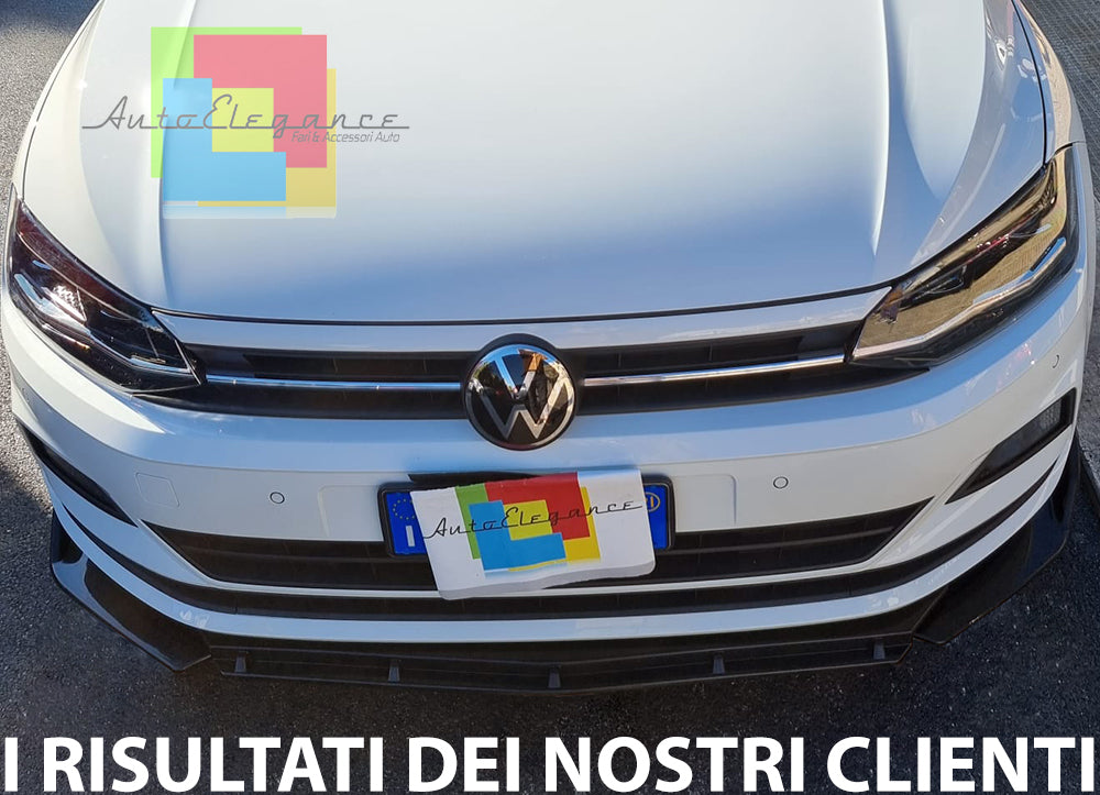 VW POLO AW1 LIP SPOILER FRONT BUMPER SPORT GLOSS BLACK SPLITTER