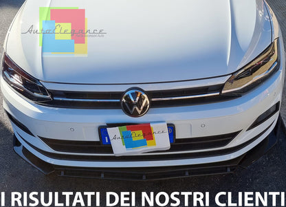 VW POLO AW1 LIP SPOILER FRONT BUMPER SPORT GLOSS BLACK SPLITTER