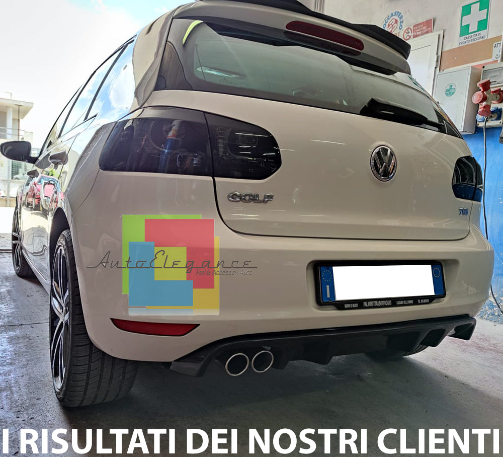 SOTTO PARAURTI POSTERIORE VW GOLF 6 VI 08-12 DIFFUSORE DOPPIO ABS NERO LUCIDO