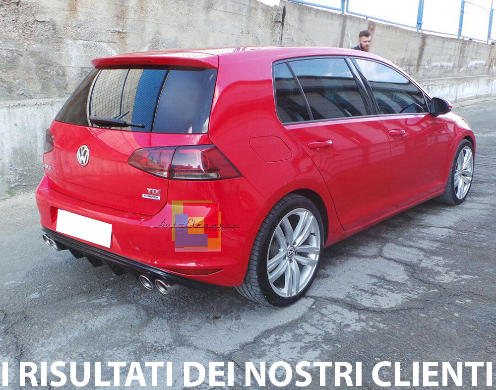 VW GOLF 7 VII 2012-2016 REAR BUMPER DIFFUSER IN ABS TUNING 2+2