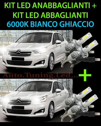 KIT LED LAMPADE ABBAGLIANTI & ANABBAGLIANTI PER CITROEN C4 2009-2014 -.