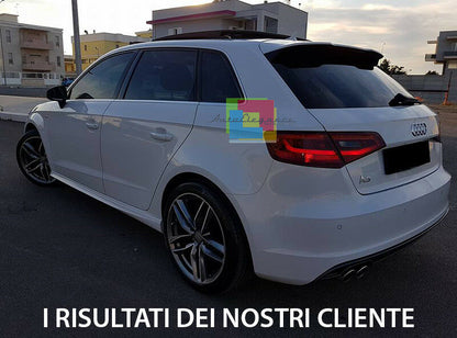 MINIGONNE LATERALI AUDI A3 8V SPORTBACK 2012+ SPOILER SOTTO PORTA LOOK S3 S-LINE