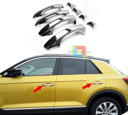 VW T-ROC T ROC 2017+ MODANATURA MANIGLIE CROMATE INOX ADESIVE 3M