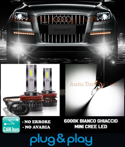 LAMPADE FENDINEBBIA A LED CREE AUDI Q7 4L CAMBUS BIANCO GHIACCIO 8000LM