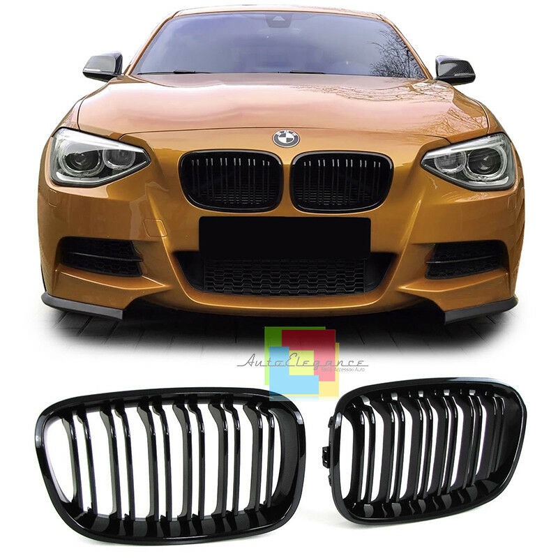 BMW SERIE 1 F20 2011-2014 GRIGLIE ANTERIORI LOOK M DOPPIA STRISCIA AUTOELEGANCERICAMBI