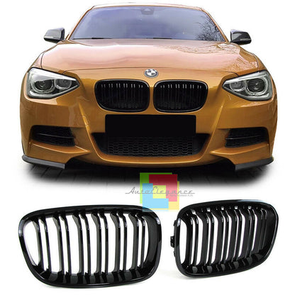BMW SERIE 1 F20 2011-2014 GRIGLIE ANTERIORI LOOK M DOPPIA STRISCIA AUTOELEGANCERICAMBI