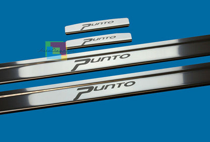 FIAT GRANDE PUNTO 2005-2012 CHROME ADHESIVE DOOR SILL SPORT LOOK 4 PIECES