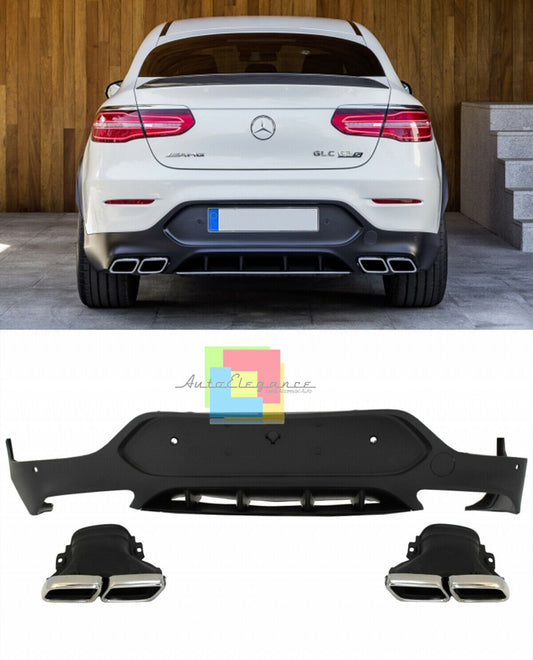 MERCEDES GLC COUPE 2015- DIFFUSORE POSTERIORE ABS E TERMINALI INOX AMG