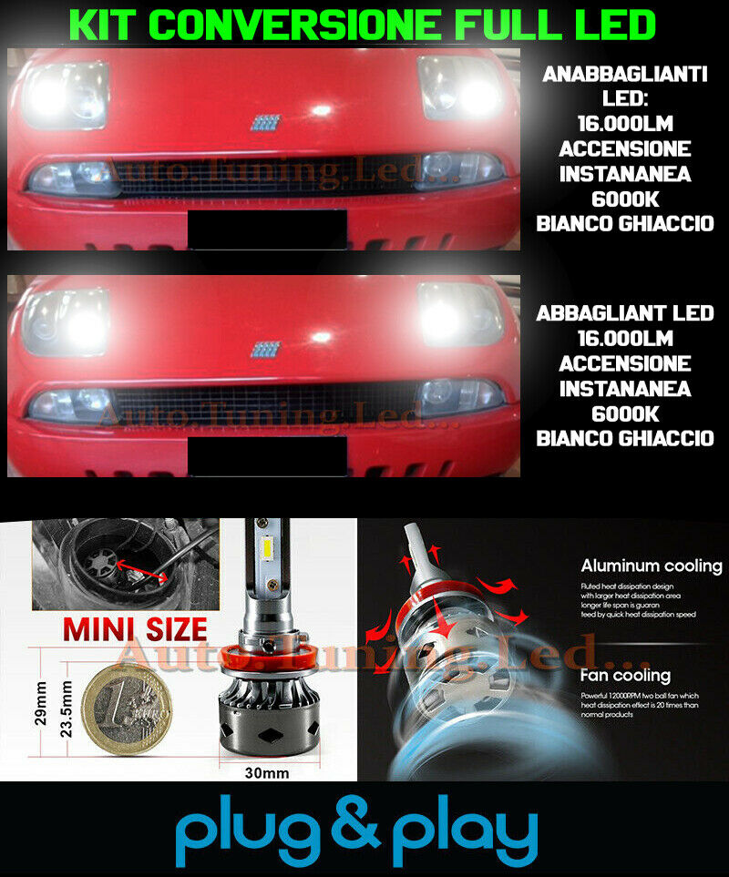 FIAT COUPE LAMPADE ANABBAGLIANTI ABBAGLIANTI LED 16.000LM CAMBUS