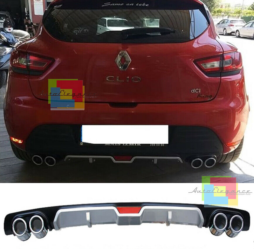 RENAULT CLIO IV 2012+ DIFFUSORE SOTTO PARAURTI QUATTRO TERMINALI ABS -