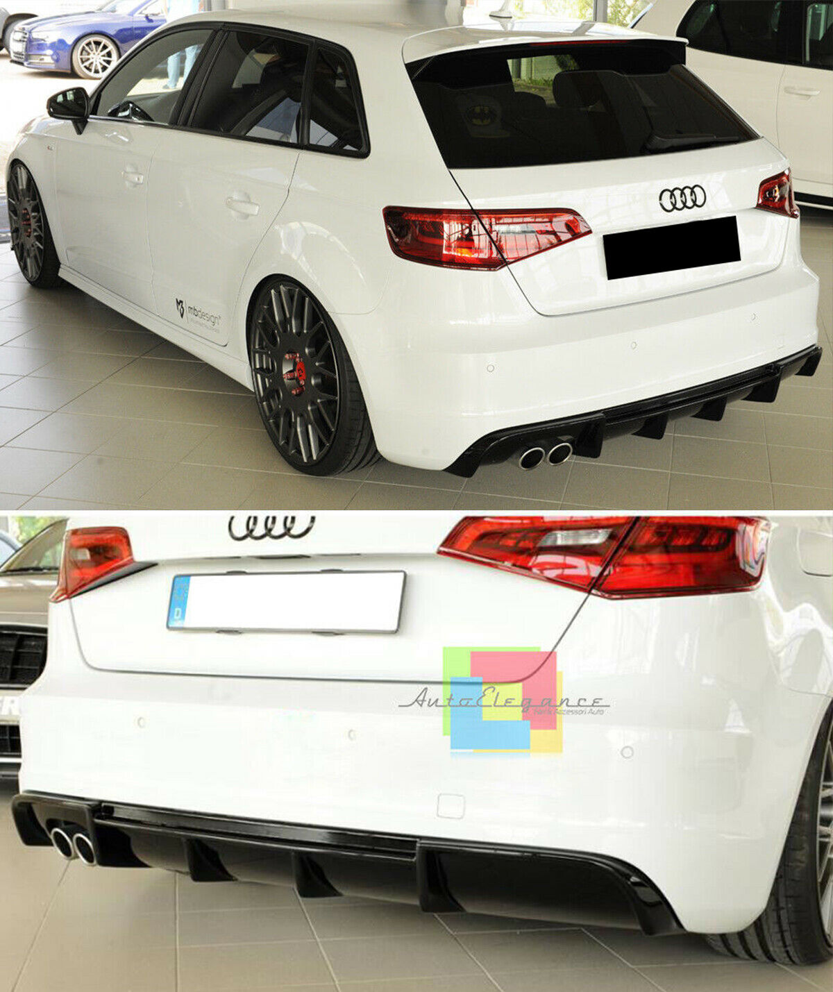 AUDI A3 8V SPORTBACK 2012-2015 DIFFUSORE POSTERIORE PER PARAURTI SLINE AUTOELEGANCERICAMBI