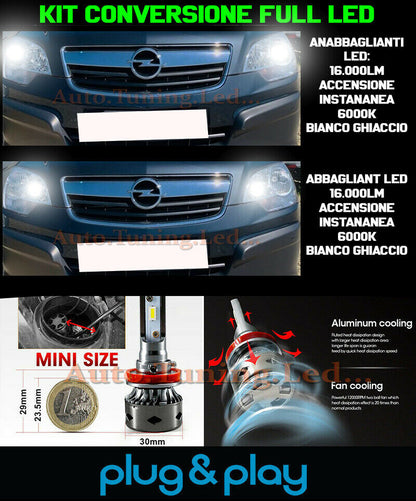 OPEL ANTARA KIT LED LAMPADE ABBAGLIANTI + ANABBAGLIANTI 16.000