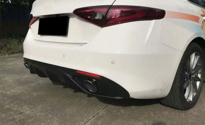UNDER BUMPER ALFA ROMEO GIULIA REAR DIFFUSER WITH SINGLE TIP ABS 