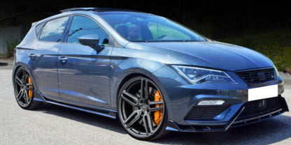 SEAT LEON 5F SPOILER FR SIDE SPOILERS UNDER SKIRT ABS BLACK SPLITTER MUSTACHE 