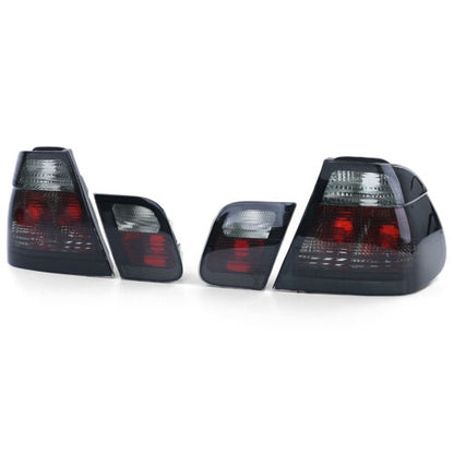 Crystal Black Smoke Clear Glass Rear Lights Fit For BMW E46 Sedan 98-01