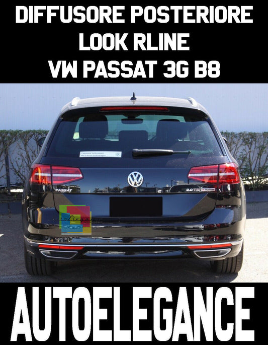 VW PASSAT 3G B8 2015 TO 2019 UNDER BUMPER RLINE ABS DIFFUSER CHROME PROFILES