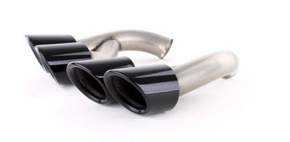 GTS Look Black Dual Exhaust Tips for Porsche Cayenne 92A Facelift 14-17 