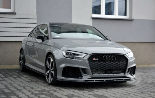 SPLITTER AUDI A3 8V RS3 2016+ UNDER FRONT BUMPER ABS GLOSSY BLACK BLADE 