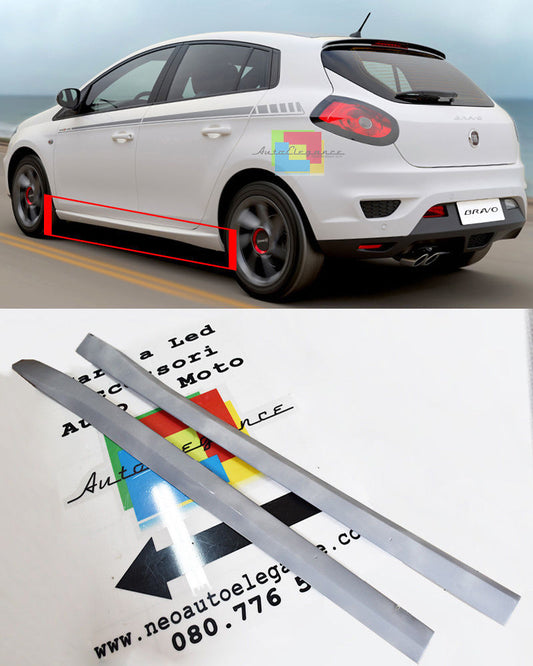 MINIGONNE LATERALI FIAT BRAVO II DAL 2007+ SPOILER SOTTO PORTA LOOK SPORT