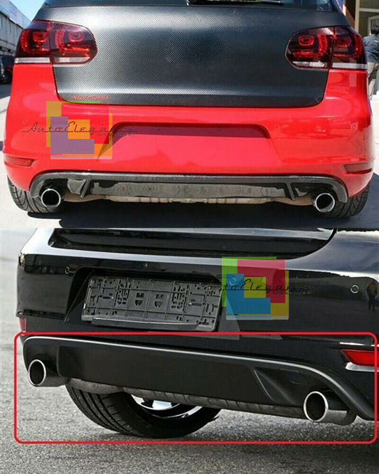 SPOILER SOTTO PARAURTI VW GOLF 6 VI 2008-2012 DIFFUSORE POSTERIORE GTI ABS .-