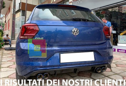 DIFFUSORE ABS LOOK RLINE PER VW POLO AW1 2017+ SOTTO PARAURTI POSTERIORE