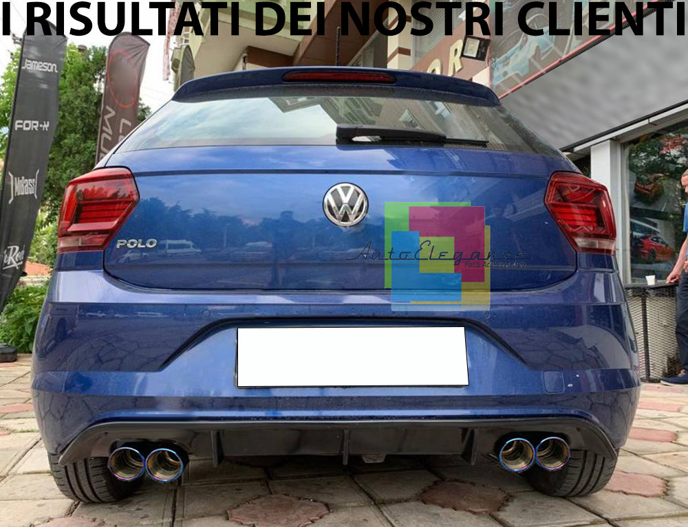 DIFFUSORE ABS LOOK RLINE PER VW POLO AW1 2017+ SOTTO PARAURTI POSTERIORE