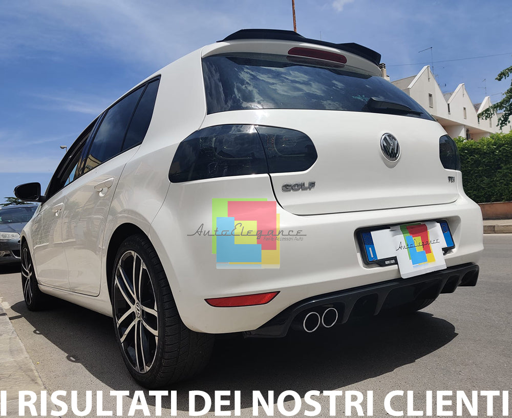 SOTTO PARAURTI POSTERIORE VW GOLF 6 VI 08-12 DIFFUSORE DOPPIO ABS NERO LUCIDO