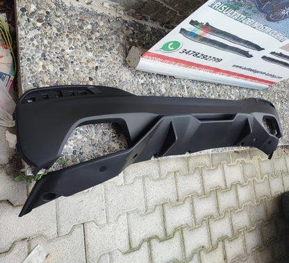 SOTTO PARAURTI POSTERE NERO OPACO ABS BMW SERIE 5 G30 G31 DIFFUSORE M5 0135