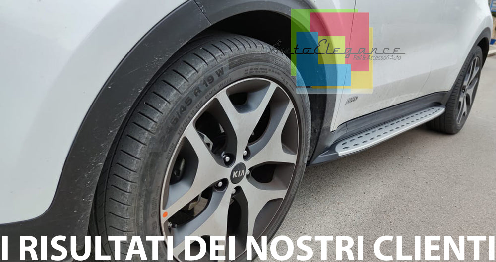 PEDANE LATERALI KIA SPORTAGE 2015+ SOTTO PORTA ACCIAIO INOX E PVC