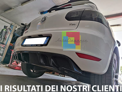 SOTTO PARAURTI POSTERIORE VW GOLF 6 VI 08-12 DIFFUSORE DOPPIO ABS NERO LUCIDO