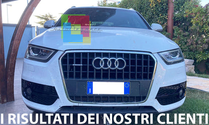 BLACK FOG LIGHT GRILLS AUDI Q3 2012-2015 IN ABS