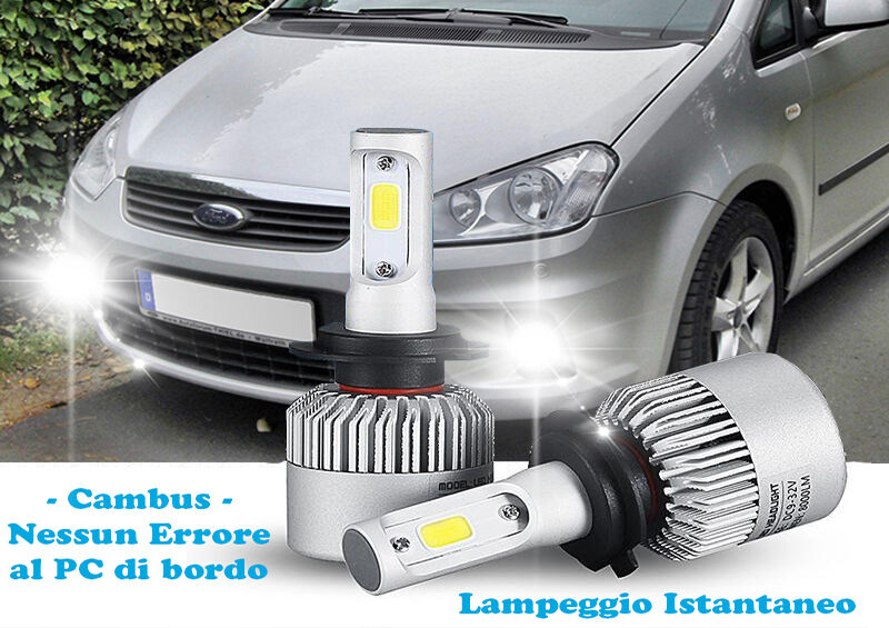 LAMPADE FENDINEBBIA A LED CREE FORD C-MAX 2007-2010 CAMBUS 6000K BIANCO GHIACCIO