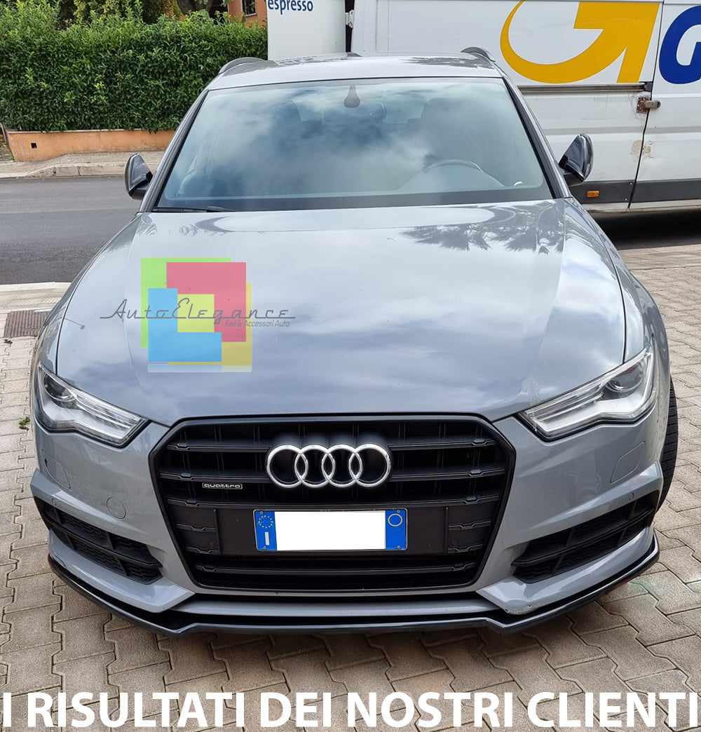 AUDI A6 4G C7 FRONT BUMPER SPLITTER GLOSSY BLACK BLADE