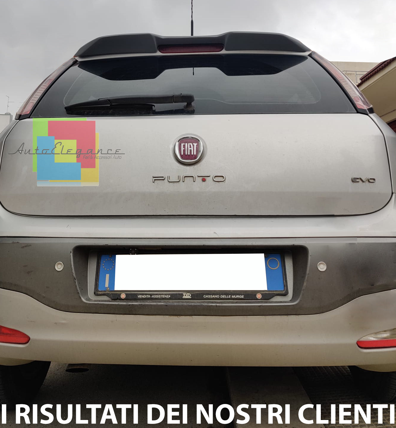 FIAT PUNTO EVO GRANDE PUNTO SPOILER TETTO SPORTIVO ALETTONE DESIGN SPORT