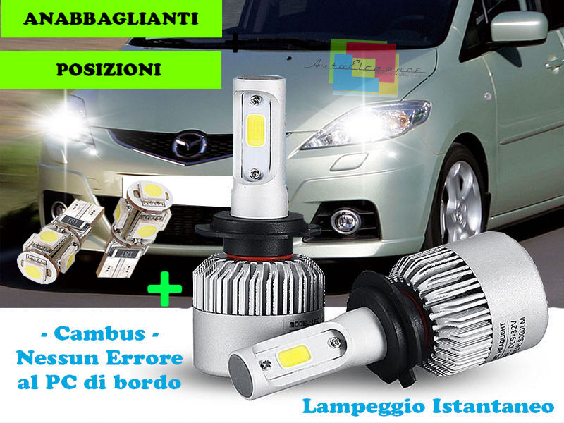 LAMPADE ANABBAGLIANTI CREE LED + T10 POSIZIONI PER MAZDA 5 2005-2010
