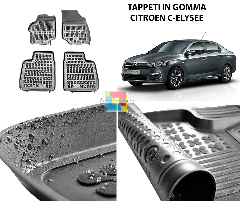 CITROEN C-ELYSEE TAPPETINI AUTO IN GOMMA - TAPPETI TOP QUALITA -1 AUTOELEGANCERICAMBI