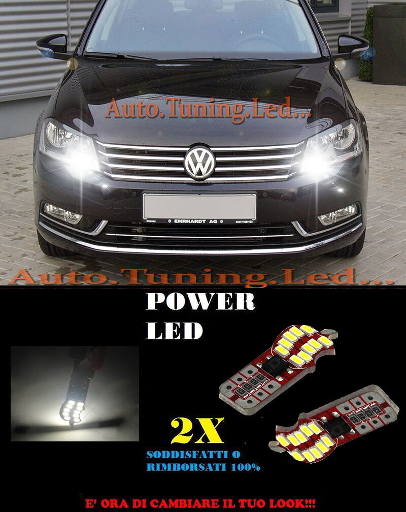 LUCI POSIZIONE VW PASSAT B7 2005+ CANBUS T10 BIANCO 20 LED SUPER QUALITA