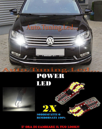 LUCI POSIZIONE VW PASSAT B7 2005+ CANBUS T10 BIANCO 20 LED SUPER QUALITA