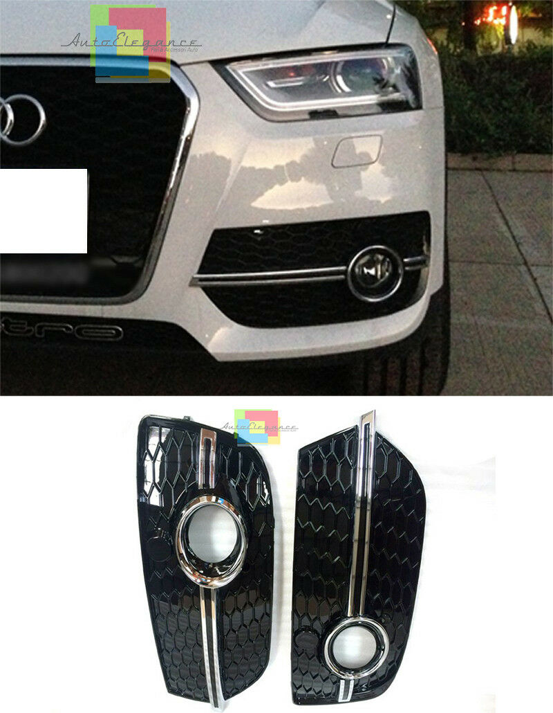 FOG LIGHT GRILLS RSQ3 SQ5 CHROME DETAILS HONEYCOMB AUDI Q3 2012-2015