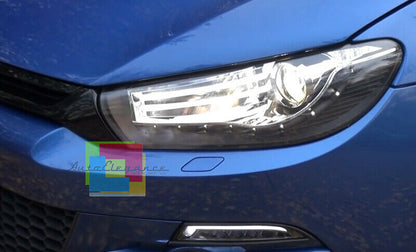 VW SCIROCCO 2008-2014 FARI ANTERIORI FANALI SPORTIVI 3D DIURNE LED LENTICOLARI