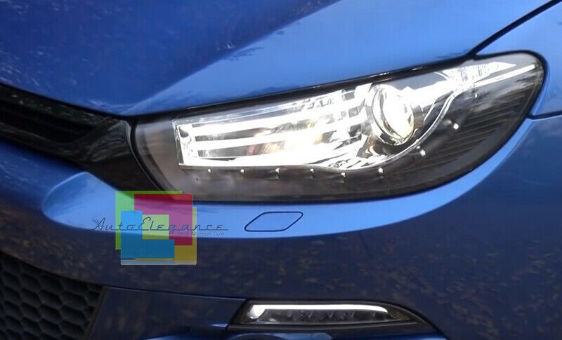 VW SCIROCCO 2008-2014 COPPIA FARI ANTERIORI SPORTIVI 3D DIURNE LED LENTICOLARI