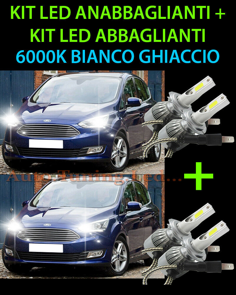 KIT LED LAMPADE ABBAGLIANTI & ANABBAGLIANTI PER FORD C-MAX II 2010-2014 -.