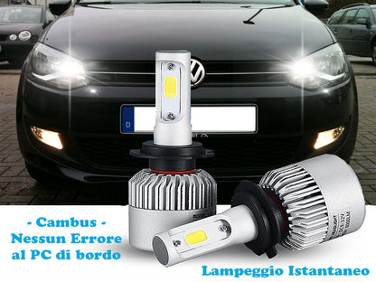 LAMPADE ABBAGLIANTI LED VW POLO 6R 2009+ LAMPEGGIO ISTANTANEO 6000K