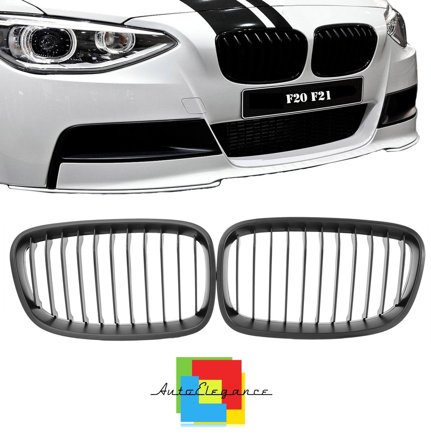 GRILLE MUSTACHE SERIES 1 F20 F21 LOOK MATT BLACK SINGLE KIDNEY NEWS